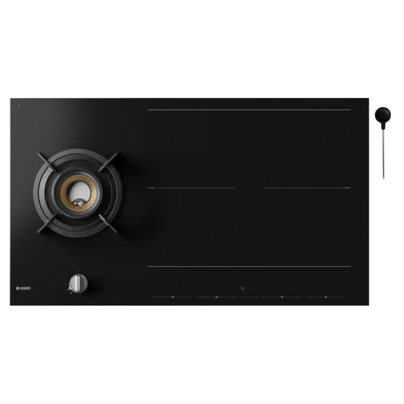 ASKO 90cm 1 Burner + 4 Zone Gas & Induction Cooktop - Black