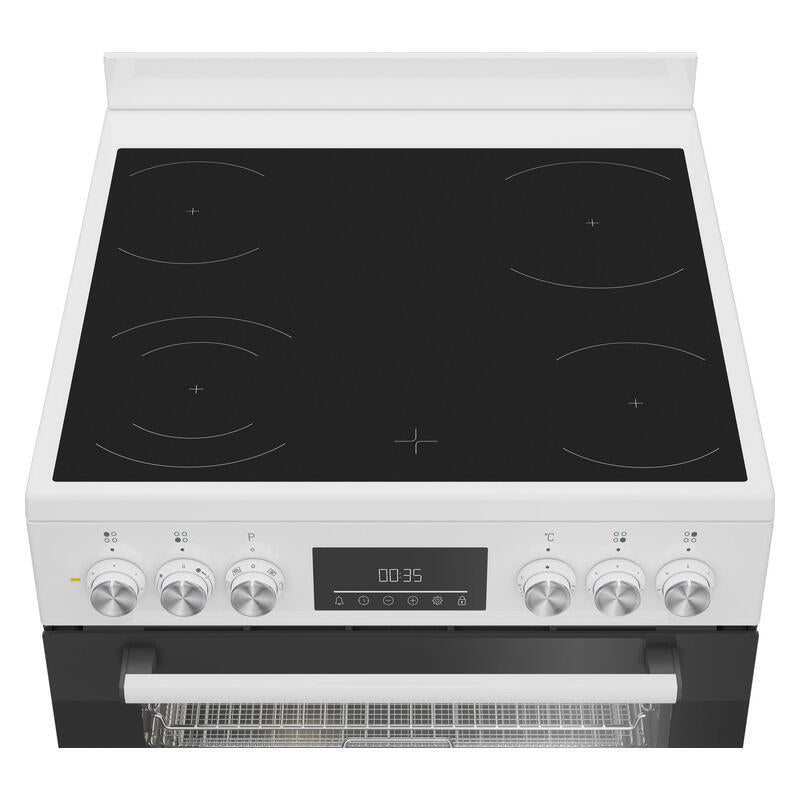 Beko 60cm Freestanding Oven with 4-Zone Ceramic Cooktop - White