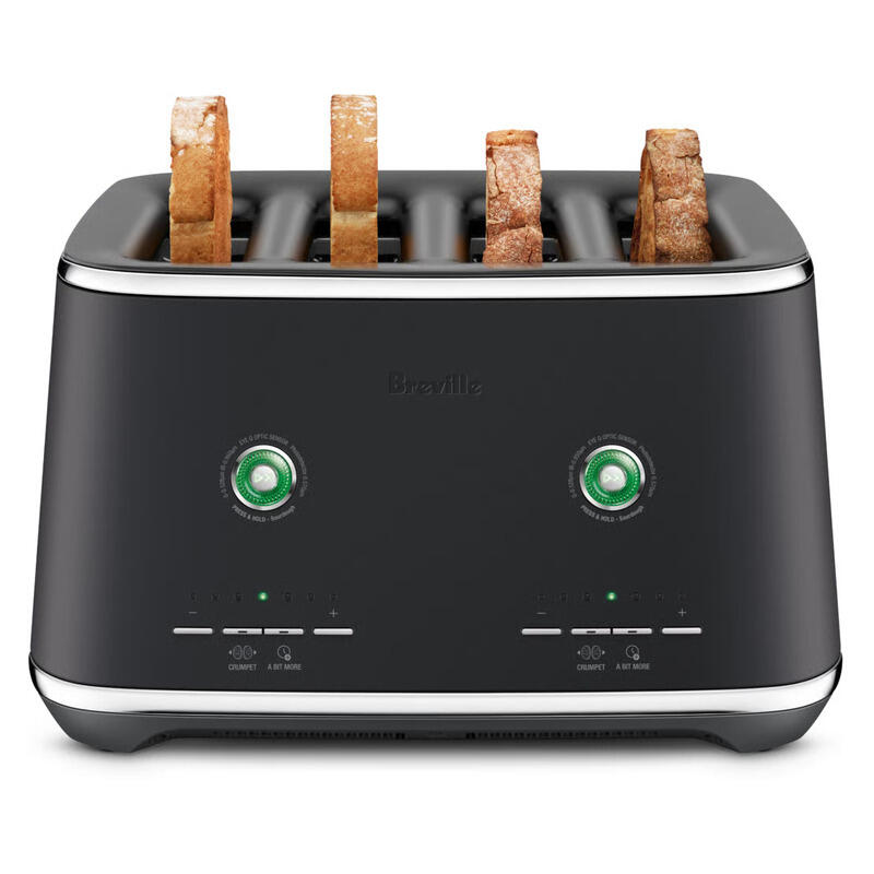 Breville The Eye Q 870 Auto 4-Slice Toaster - Black Truffle