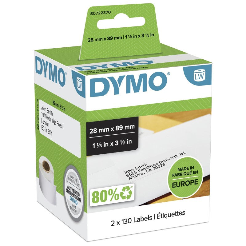 DYMO LABELWRITER STANDARD ADDRESS LABELS 28MM X 89MM