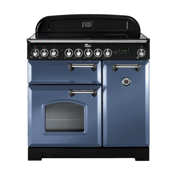 Falcon Classic Deluxe 90cm Induction Range Cooker - Stone Blue & Chrome