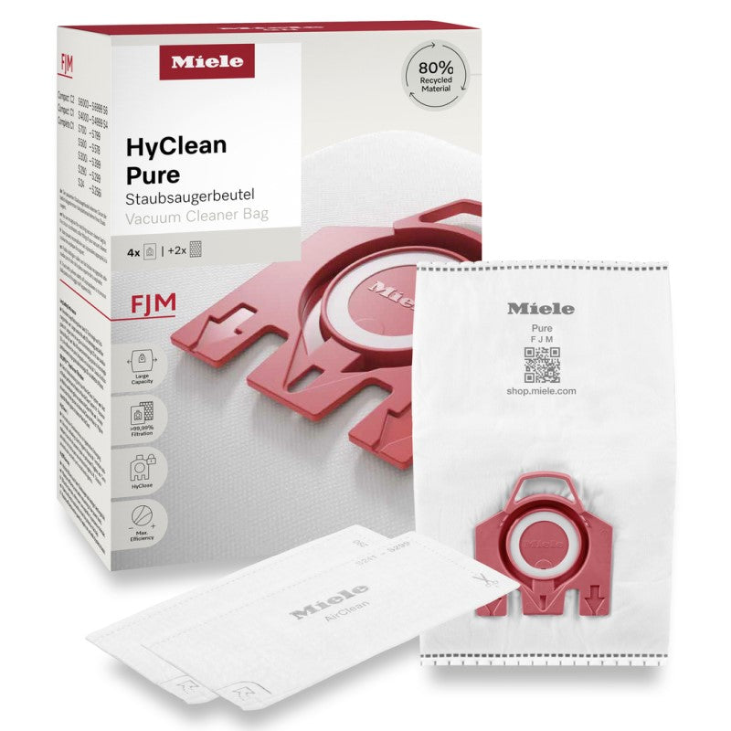Miele FJM HyClean Pure Vacuum Bags 4 Pack - Red