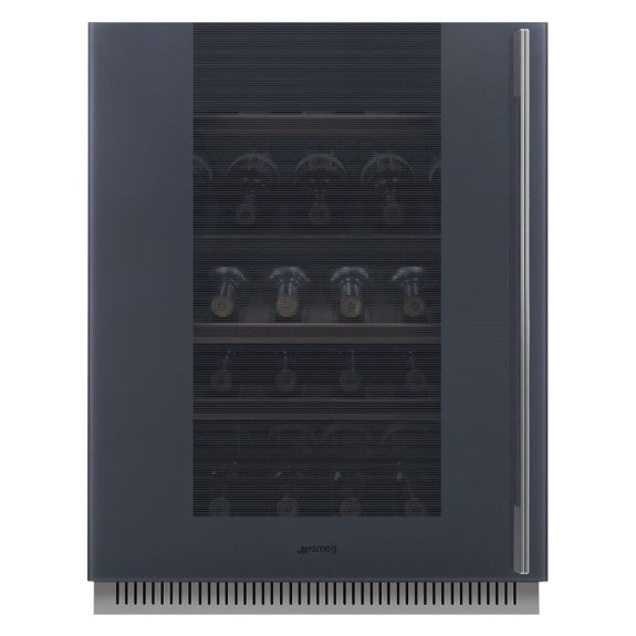 Smeg 38 Bottle Built-In Wine Fridge - Grey (Linea) LH