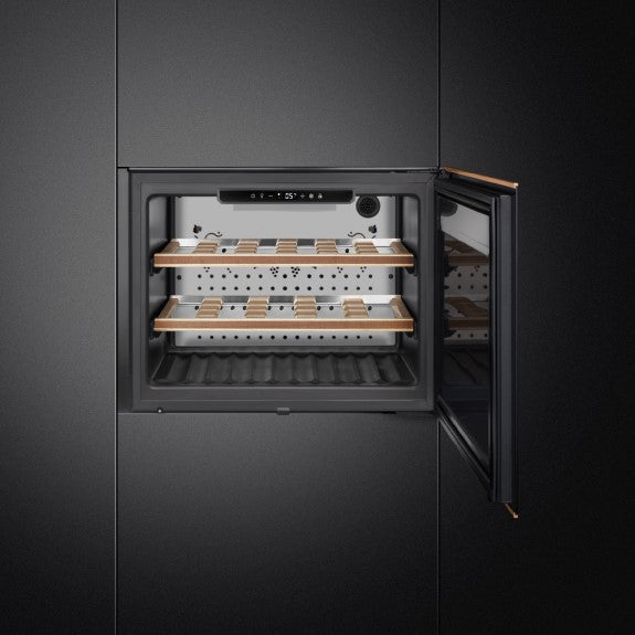 SMEG DOLCE STIL NOVO BUILT-IN WINE COOLER REVERSIBLE BLACK 21 Bottles