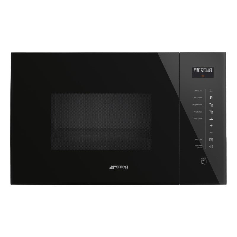Smeg 60cm 25L Built-In Microwave Oven with Grill – Black (Linea)