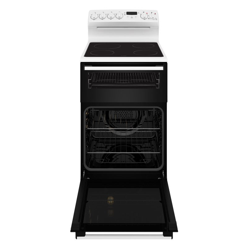 Westinghouse 54cm Freestanding Oven with 4-Zone Ceramic Cooktop - White