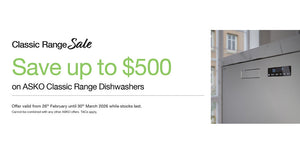 Save up to $500 on ASKO Classic Dishwashers