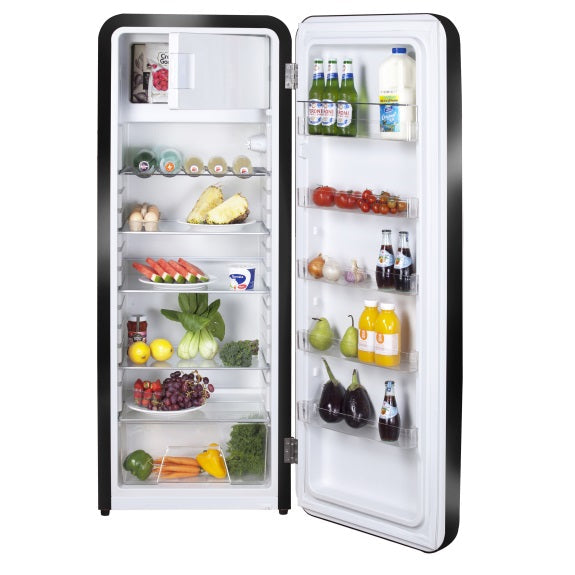 Artusi Retro Style All Refrigerator with Ice Box - Black