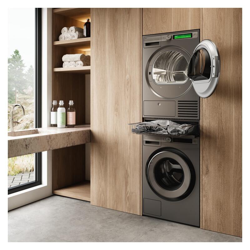 ASKO Laundry Stacking Kit with Slide-Out Basket - Titanium