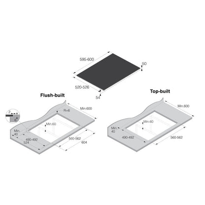 Asko 60cm 3 Zone Bridge Induction Cooktop - Black