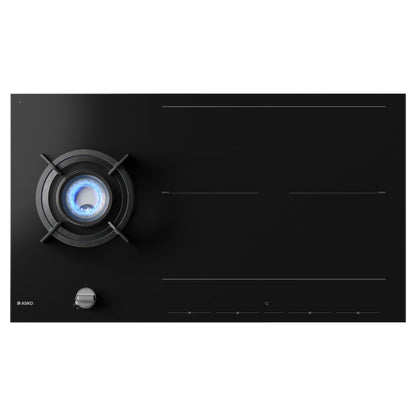 ASKO 90cm 1 Burner + 4 Zone Gas & Induction Cooktop - Black