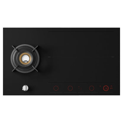 ASKO 90cm 1 Burner + 4 Zone Gas & Induction Cooktop - Black