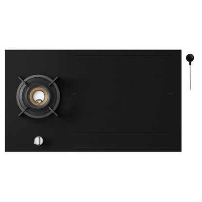 ASKO 90cm 1 Burner + 4 Zone Gas & Induction Cooktop - Black