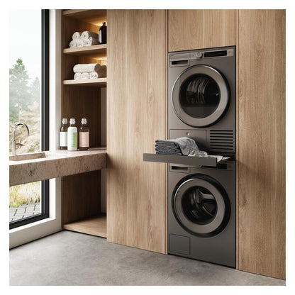 ASKO Laundry Stacking Kit with Slide-Out Shelf - Titanium