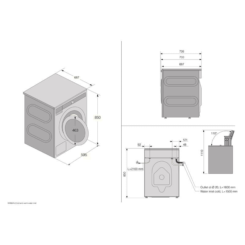 ASKO 11kg Front Load Washing Machine - White (Logic Series 3)
