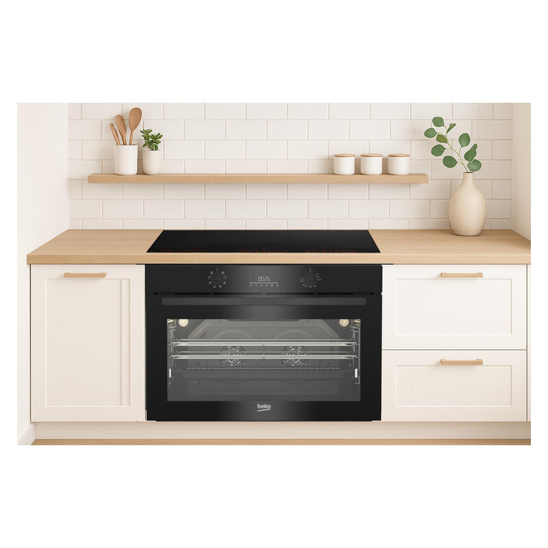 Beko 90cm Built-In Large Oven with 8 Functions - Black