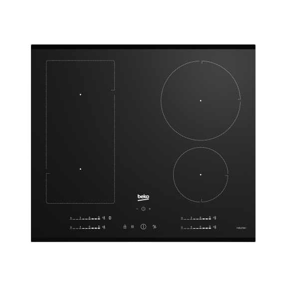 Beko 60cm 4-Zone Induction Cooktop with Flex Zone - Black