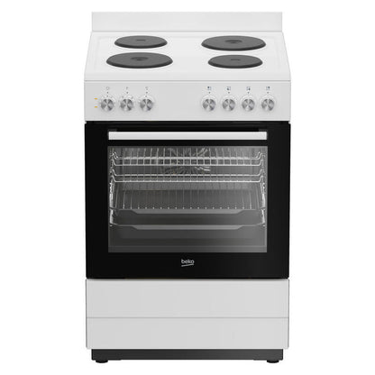 Beko 60cm Freestanding Oven with 4-Zone Hotplate Cooktop - White