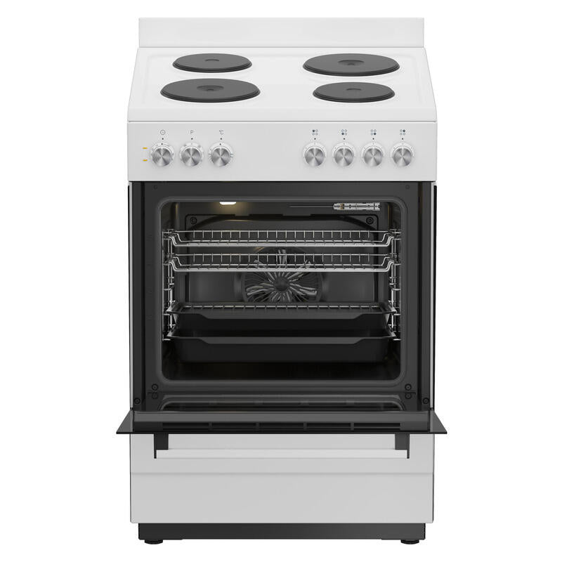 Beko 60cm Freestanding Oven with 4-Zone Hotplate Cooktop - White