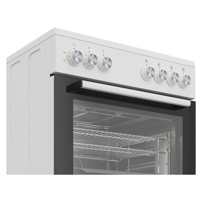 Beko 60cm Freestanding Oven with 4-Zone Hotplate Cooktop - White