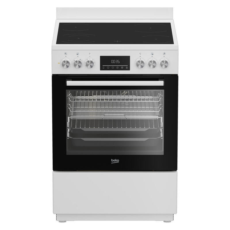 Beko 60cm Freestanding Oven with 4-Zone Ceramic Cooktop - White