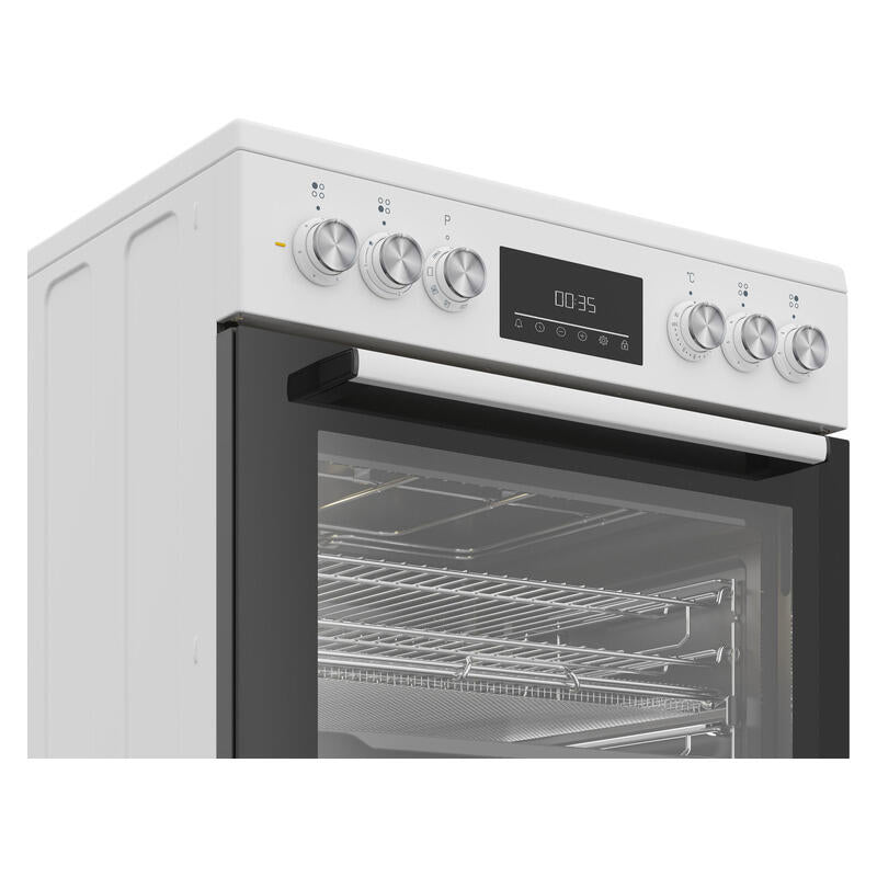 Beko 60cm Freestanding Oven with 4-Zone Ceramic Cooktop - White