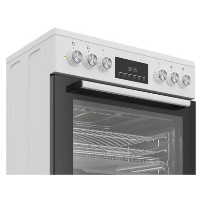 Beko 60cm Freestanding Oven with 4-Zone Ceramic Cooktop - White