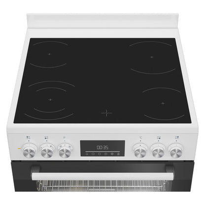 Beko 60cm Freestanding Oven with 4-Zone Ceramic Cooktop - White