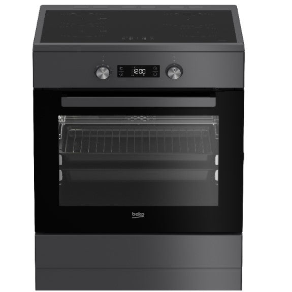 Beko 60cm Pyrolytic Freestanding Oven with 4-Zone Induction Cooktop - Anthracite
