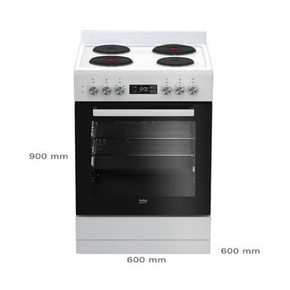 Beko 60cm Electric Upright Cooker - White