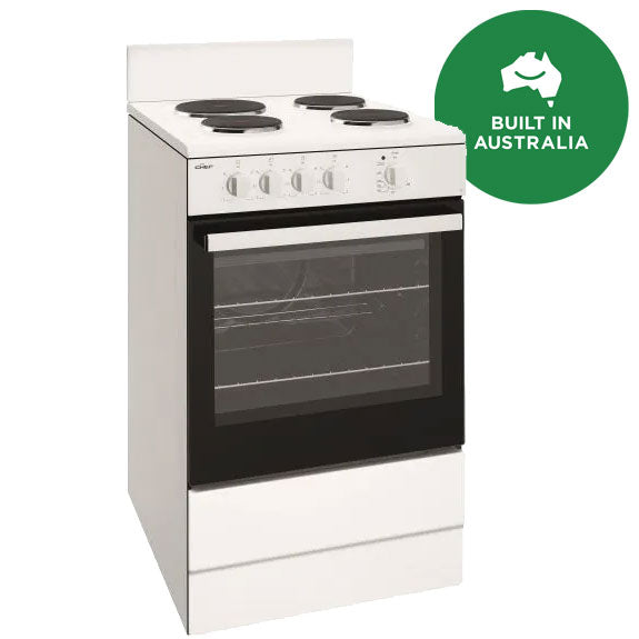 Chef 54cm Freestanding Oven with 4-Zone Hotplate Cooktop - White