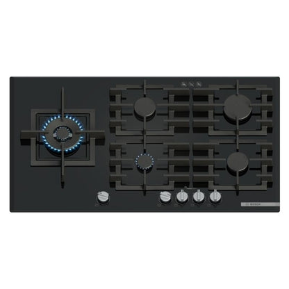 Bosch 90cm 5 Burner Gas Cooktop - Black Glass (Series 6)