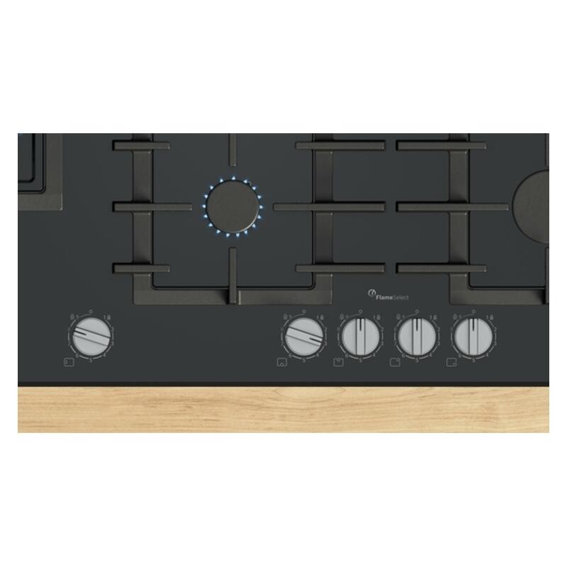 Bosch 90cm 5 Burner Gas Cooktop - Black Glass (Series 6)