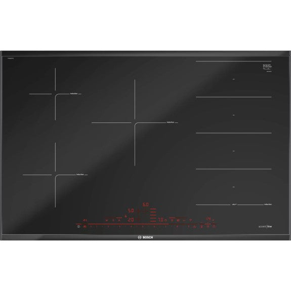 Bosch 80cm 5-Zone Induction Cooktop with Flex Zone - Black (Series 8)
