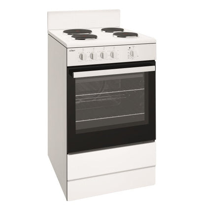 Chef 54cm Freestanding Oven with 4-Zone Hotplate Cooktop - White
