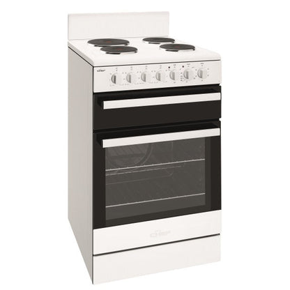 Chef 54cm Freestanding Oven with 4-Zone Hotplate Cooktop - White