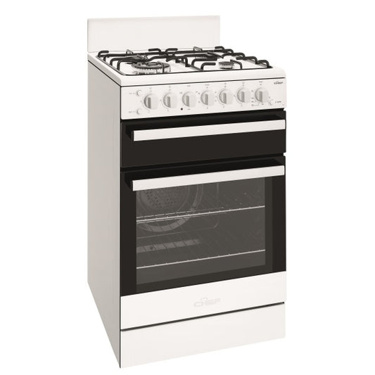 Chef 54cm Freestanding LPG Cooker - White