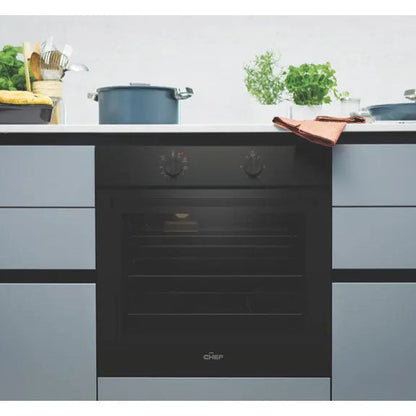 Chef 60cm Built-In Oven with 3 Functions - Dark Stainless Steel