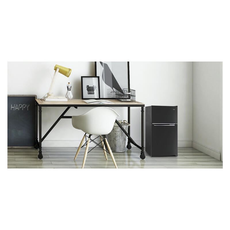 CHiQ 86L Top Mount Fridge Freezer - Black