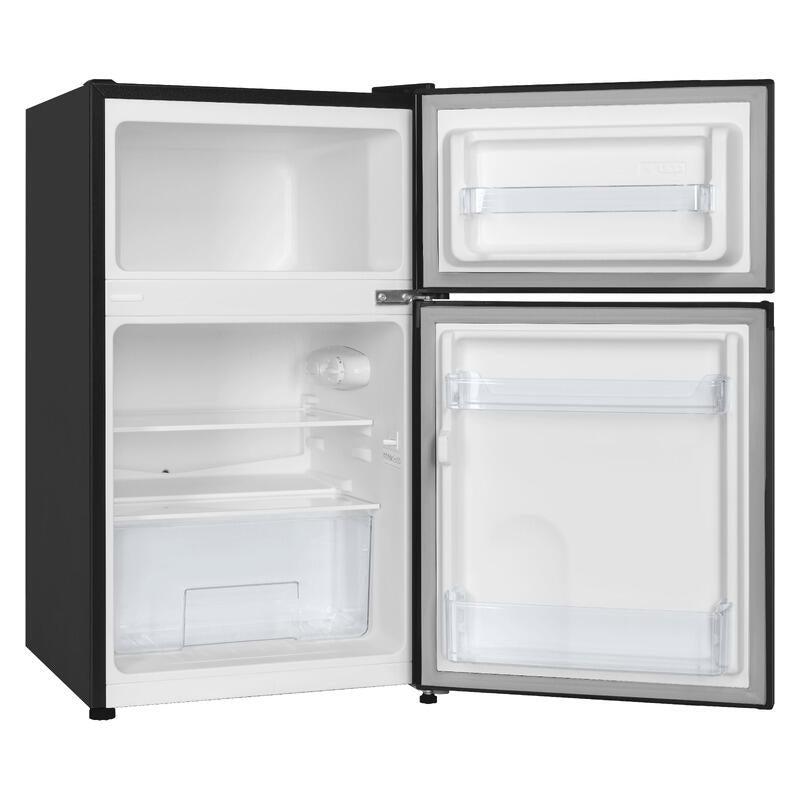 CHiQ 86L Top Mount Fridge Freezer - Black