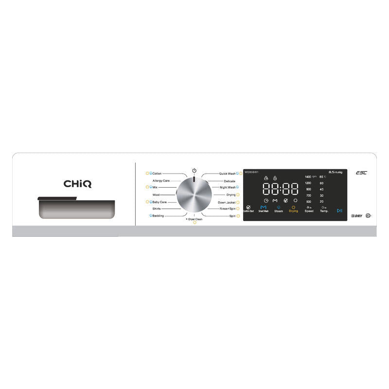 CHiQ 8.5kg + 5kg Front Load Washing Machine & Dryer Combo - White