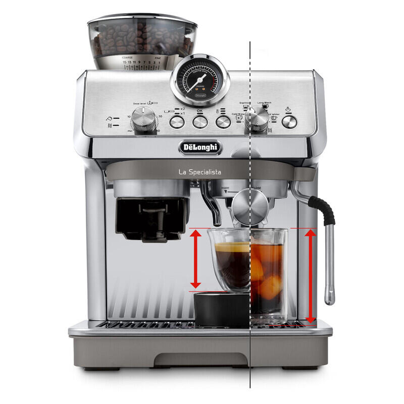 DeLonghi La Specialista Arte Evo Manual Coffee Machine with Cold Brew - Stainless Steel