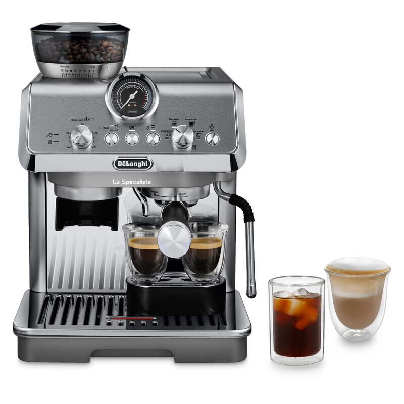 DeLonghi La Specialista Arte Evo Manual Coffee Machine with Cold Brew - Stainless Steel