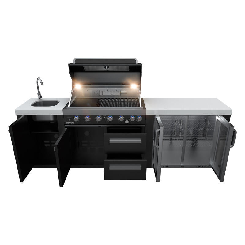 Everdure Oasis Outdoor Kitchen 6 Burner Sink and Beverage Cooler