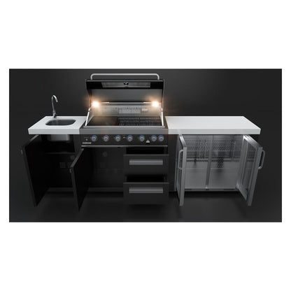 Everdure Oasis Outdoor Kitchen 6 Burner Sink with Tropical Beverage Cooler