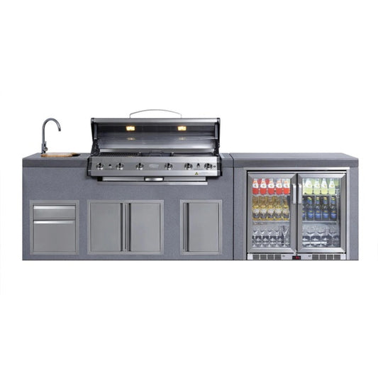 EVERDURE NEO BRIGHTON 6 BURNER BBQ ISLAND MODULE BEV COOLER LPG
