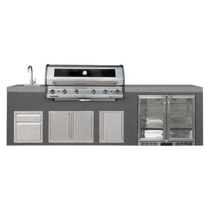 Everdure Bayview Outdoor Kitchen 6 Burn NG Sink with Tropical Rate Beverage Cooler