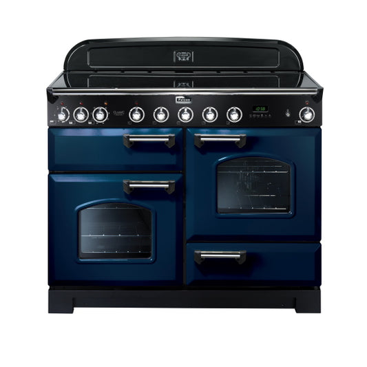 Falcon Classic Deluxe 110cm Induction Range Cooker - Royal Blue & Chrome