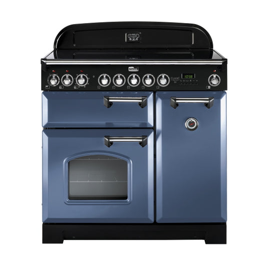 Falcon Classic Deluxe 90cm Induction Range Cooker - Stone Blue & Chrome