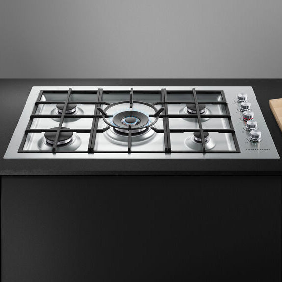 Fisher & Paykel 90cm Series 9 5 Burner Gas Cooktop, Flush Fit, LPG